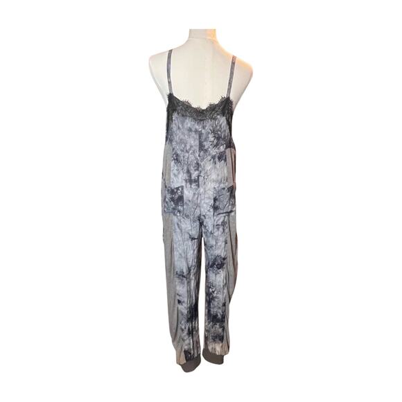 Anthropologie POL tie dye lace jogger jumpsuit loungewear boho lounge M pockets - Picture 8 of 13